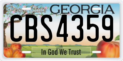 GA license plate CBS4359
