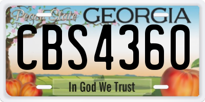 GA license plate CBS4360