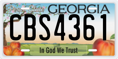 GA license plate CBS4361