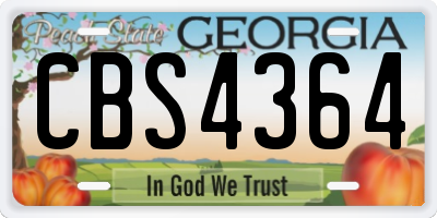 GA license plate CBS4364