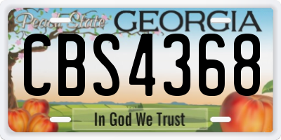 GA license plate CBS4368