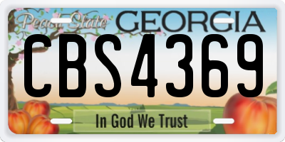 GA license plate CBS4369