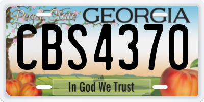 GA license plate CBS4370