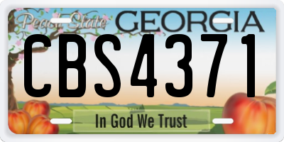 GA license plate CBS4371