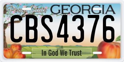 GA license plate CBS4376