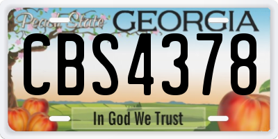 GA license plate CBS4378