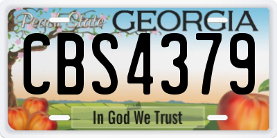 GA license plate CBS4379