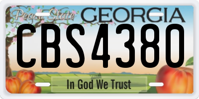 GA license plate CBS4380