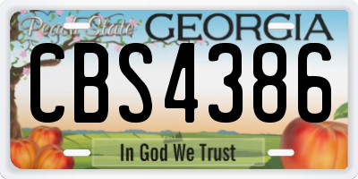GA license plate CBS4386