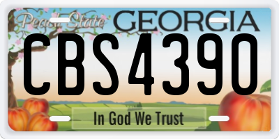 GA license plate CBS4390