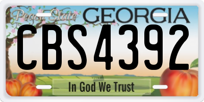 GA license plate CBS4392