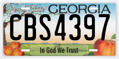 GA license plate CBS4397