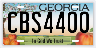 GA license plate CBS4400