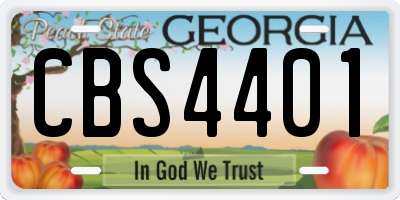 GA license plate CBS4401