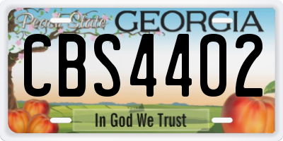 GA license plate CBS4402