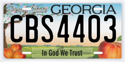 GA license plate CBS4403
