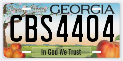 GA license plate CBS4404