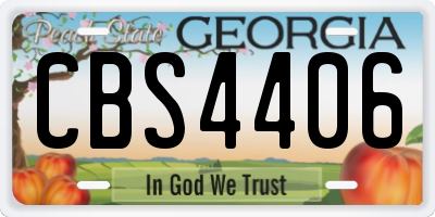 GA license plate CBS4406