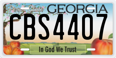 GA license plate CBS4407
