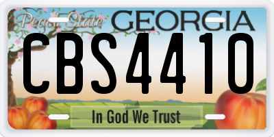 GA license plate CBS4410