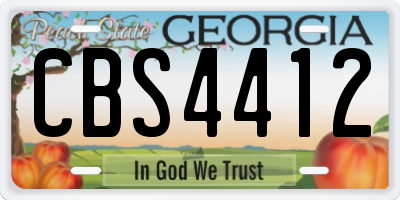 GA license plate CBS4412