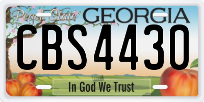 GA license plate CBS4430
