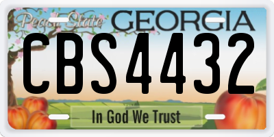 GA license plate CBS4432