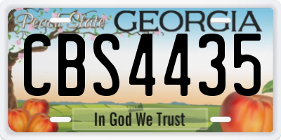 GA license plate CBS4435