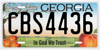 GA license plate CBS4436