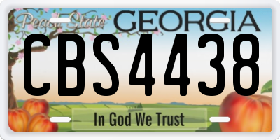 GA license plate CBS4438