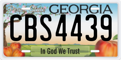 GA license plate CBS4439