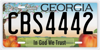 GA license plate CBS4442