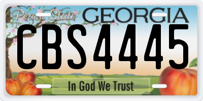 GA license plate CBS4445