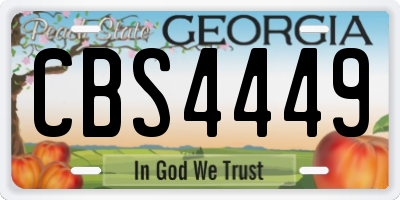 GA license plate CBS4449
