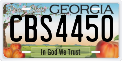 GA license plate CBS4450