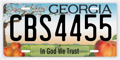 GA license plate CBS4455