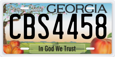 GA license plate CBS4458