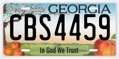 GA license plate CBS4459