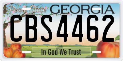 GA license plate CBS4462