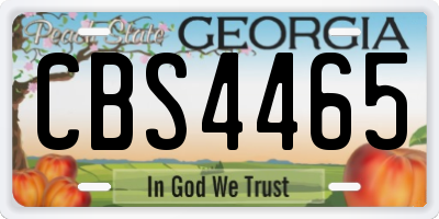 GA license plate CBS4465