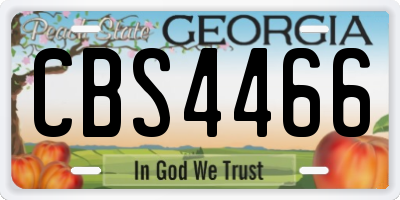 GA license plate CBS4466
