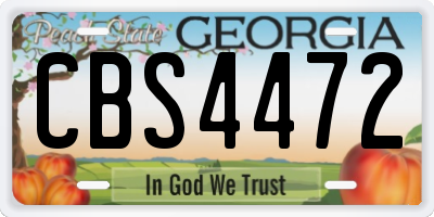 GA license plate CBS4472