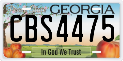GA license plate CBS4475
