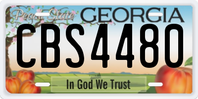 GA license plate CBS4480
