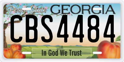 GA license plate CBS4484