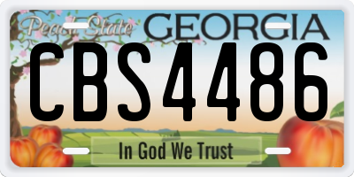 GA license plate CBS4486
