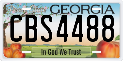 GA license plate CBS4488