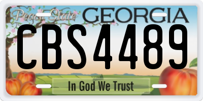 GA license plate CBS4489