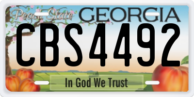GA license plate CBS4492
