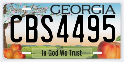 GA license plate CBS4495